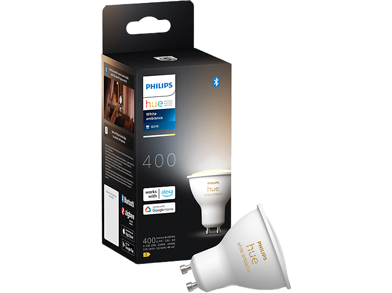 Philips Hue Led Lamp Spot Gu10 4.2w Warm-tot Koelwit Licht Wit (929003666701)