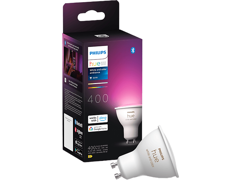 Philips Hue Led Lamp Spot Gu10 4.2w Wit En Gekleurd Licht (929003666501)