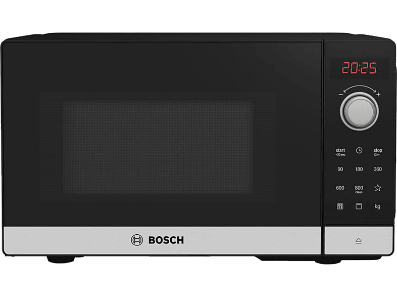 REACONDICIONADO Seminuevo Muy bueno Microondas - Bosch FEL023MS2, 1270 W, 5 niveles, 20 l, Recetas Gourmet, Display Led, Negro