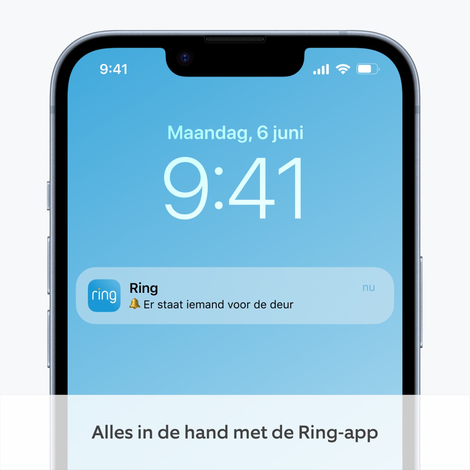 Telefoonscherm met een ringmelding.