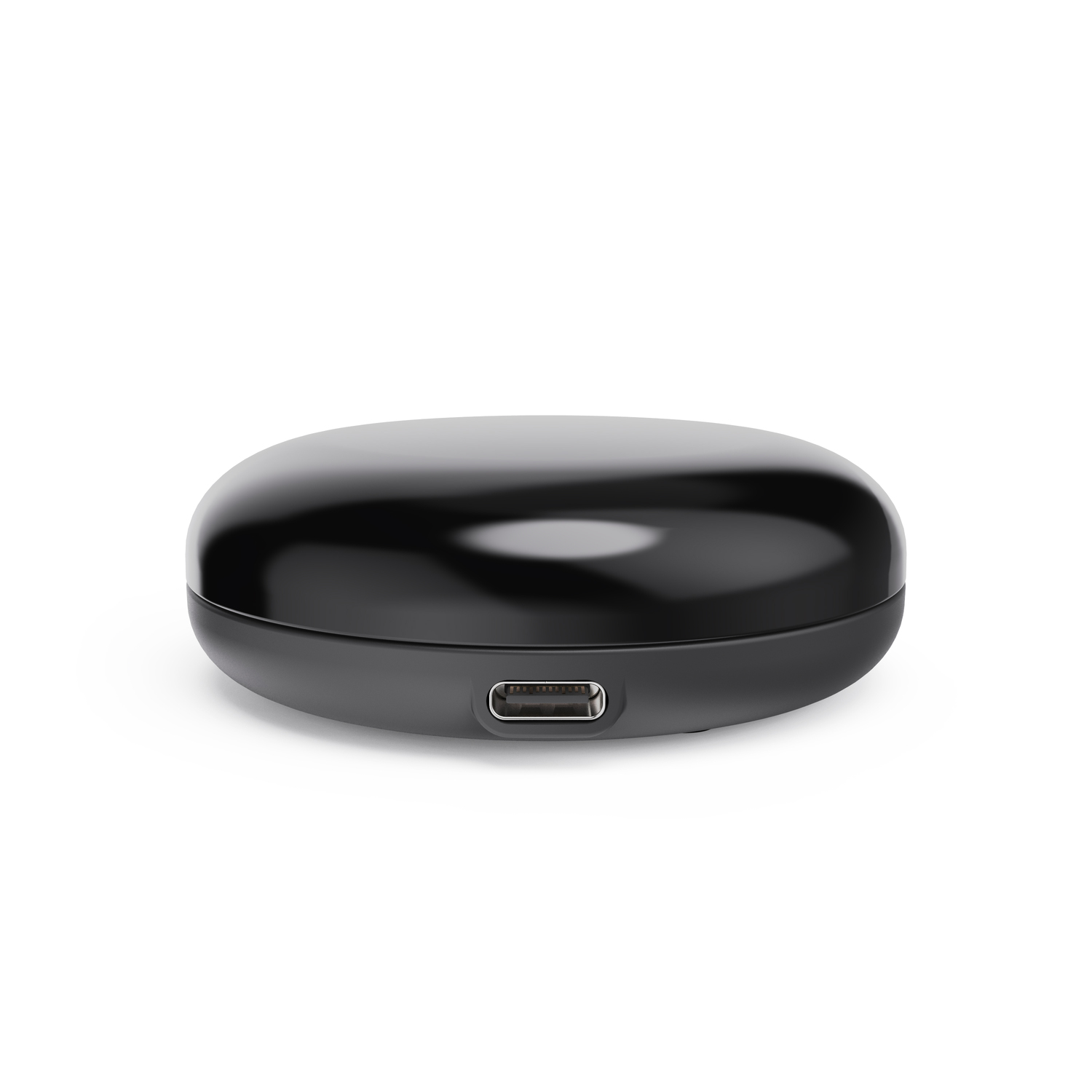 A black, rounded device with a USB-C port on the bottom.