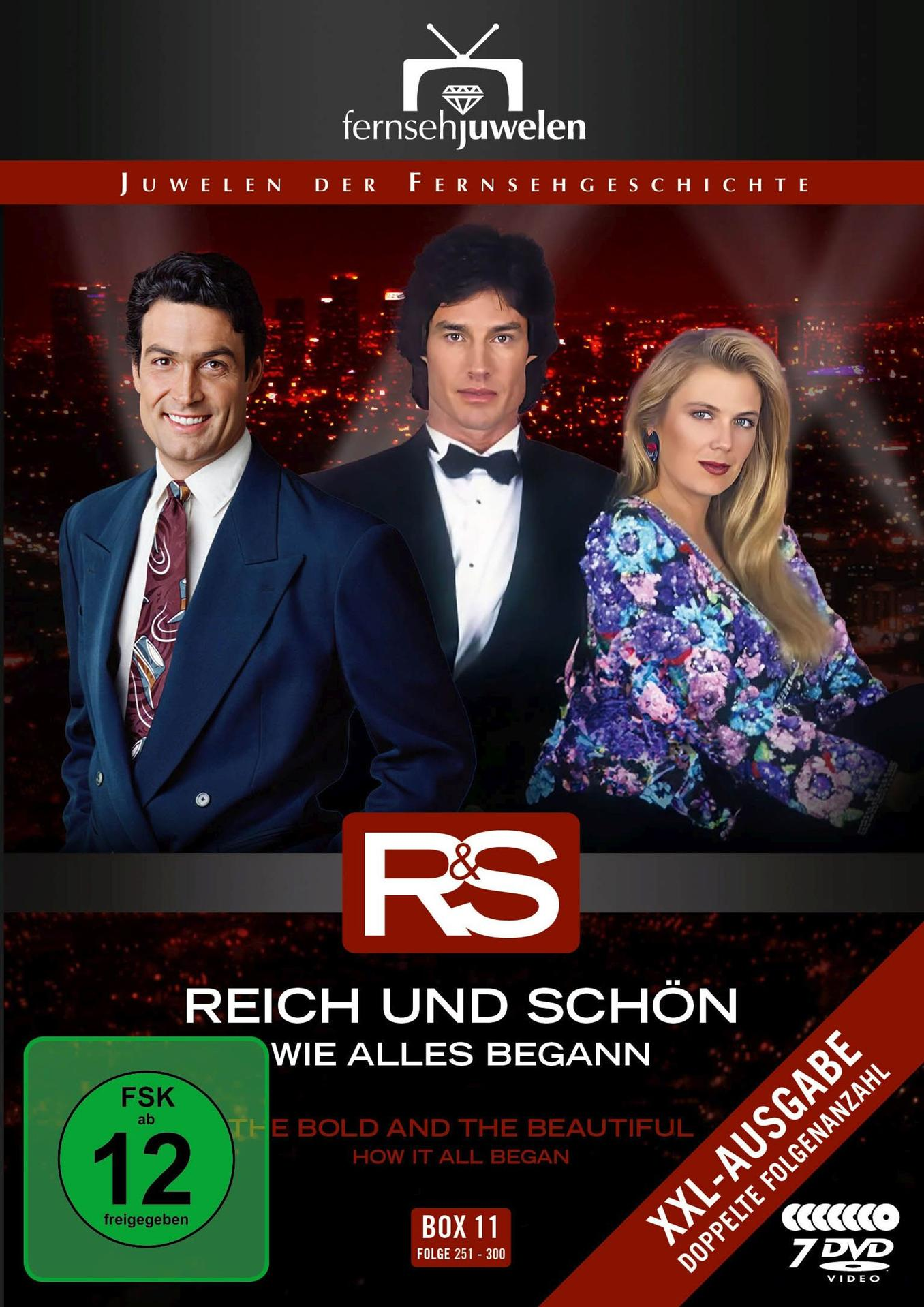 DVD-Cover: 'Reich und Schön' Cast-Portrait, mit Text und 'The Bold and the Beautiful'.
