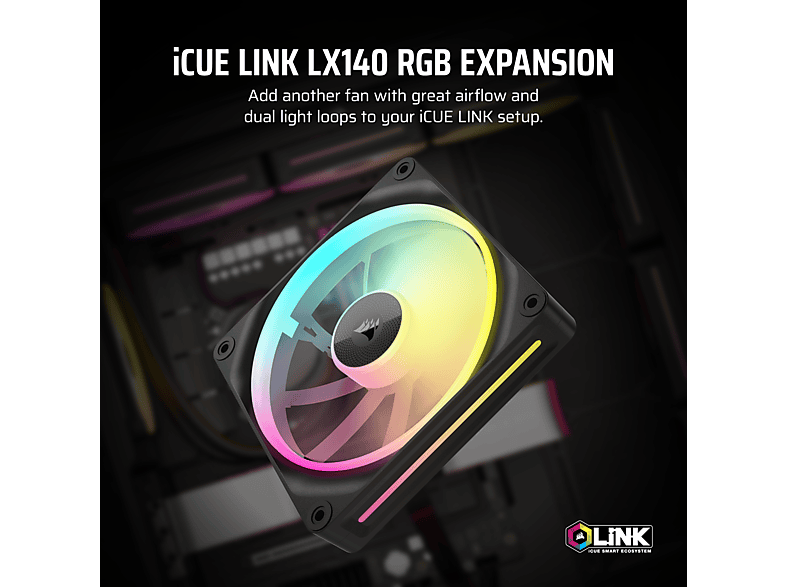 CORSAIR iCUE Link LX140 RGB CPU Kühler, 140mm, PWM; Gehäuselüfter — Foto 5 von 5