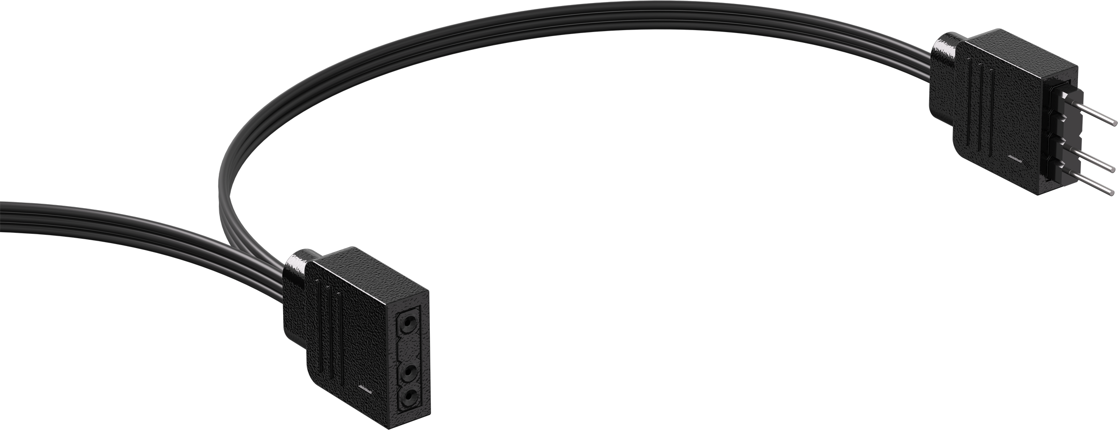 Schwarzes Kabel mit zwei schwarzen Steckern, für Elektronik.