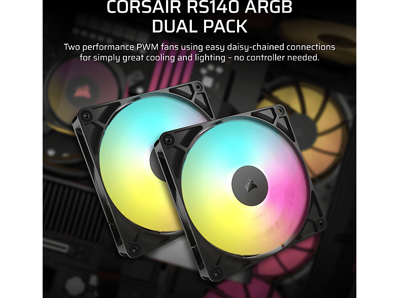 CORSAIR RS140 ARGB 140mm PWM CPU Kühler, Schwarz — Foto 4 von 5