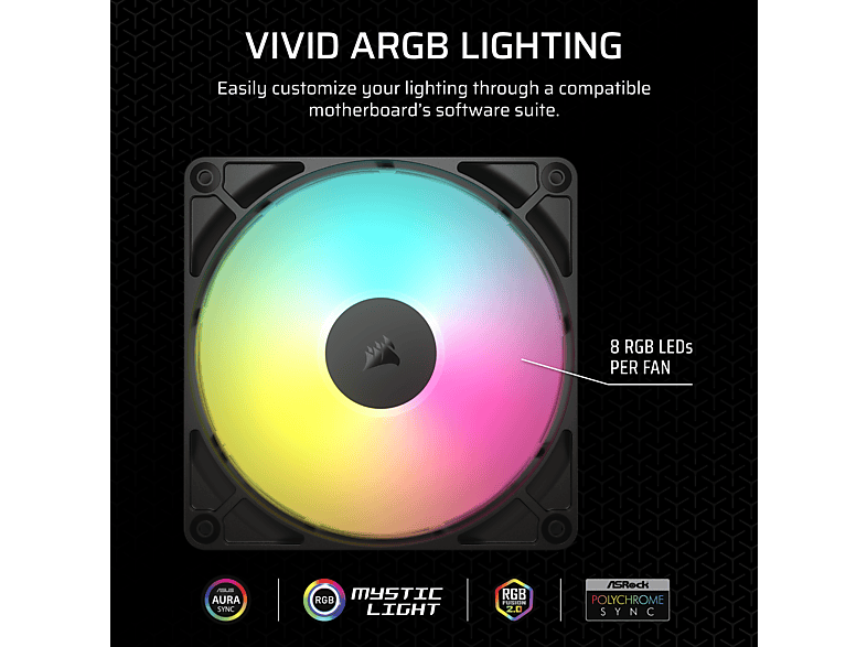 CORSAIR RS140 ARGB 140mm PWM CPU Kühler, Schwarz — Foto 5 von 5