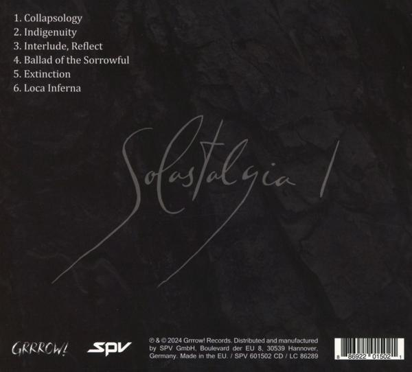 Album-Rückseite mit Trackliste, Künstlername und Plattenlabel-Infos.