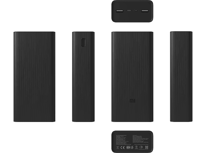 XIAOMI Power Bank, 18W, 30000 mAh, 2 x USB-A, USB-C, MicroUSB, fekete (BHR9126GL)