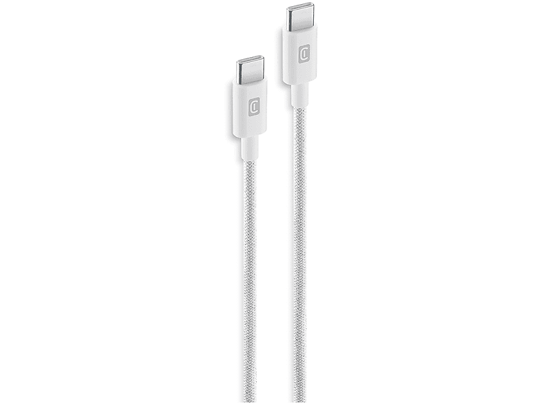 Cellular Line Lade- und Datenkabel 150cm USB Type-C auf USB Type-C, Weiß; Lade-/Datenkabel