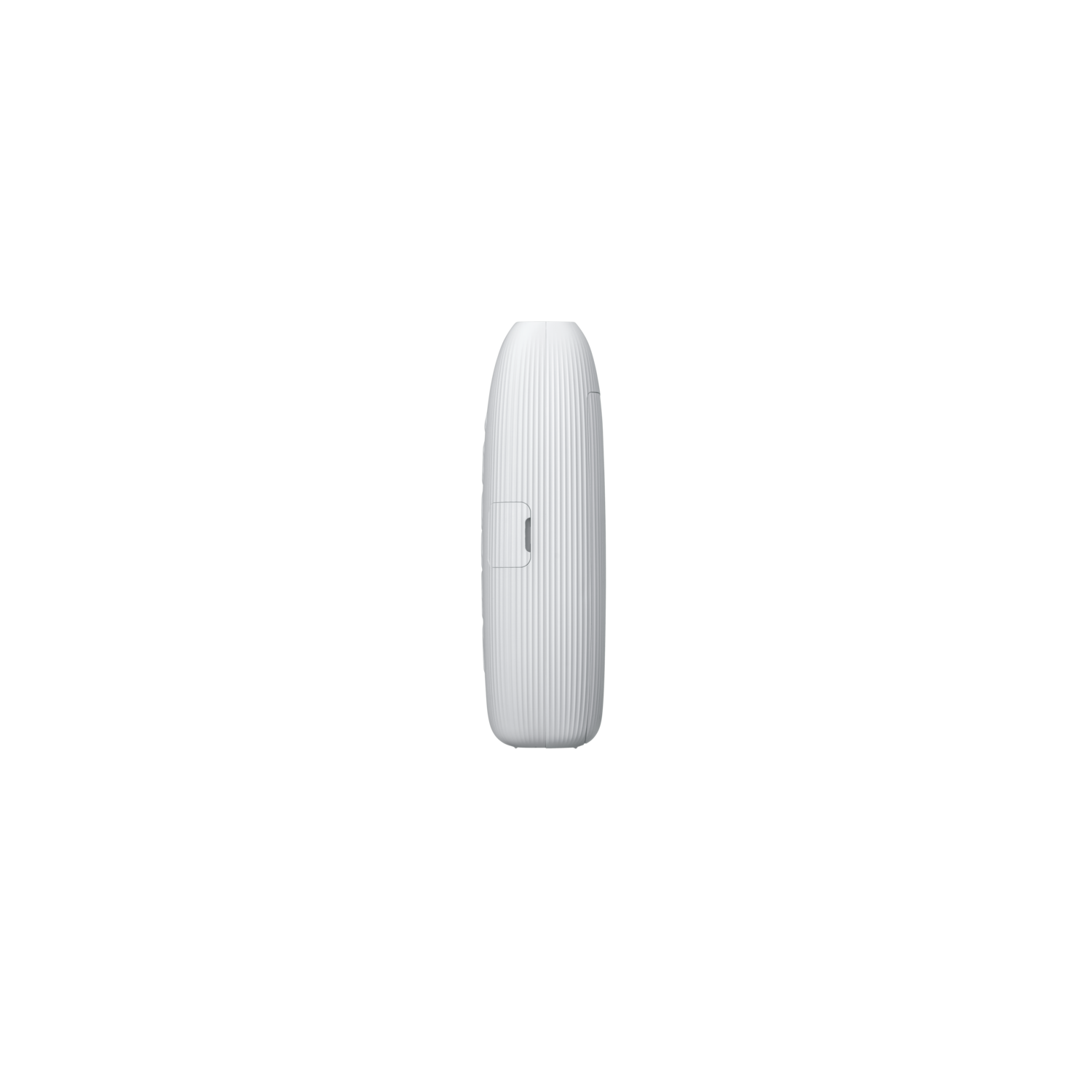 White, rectangular device with a single button on one side.