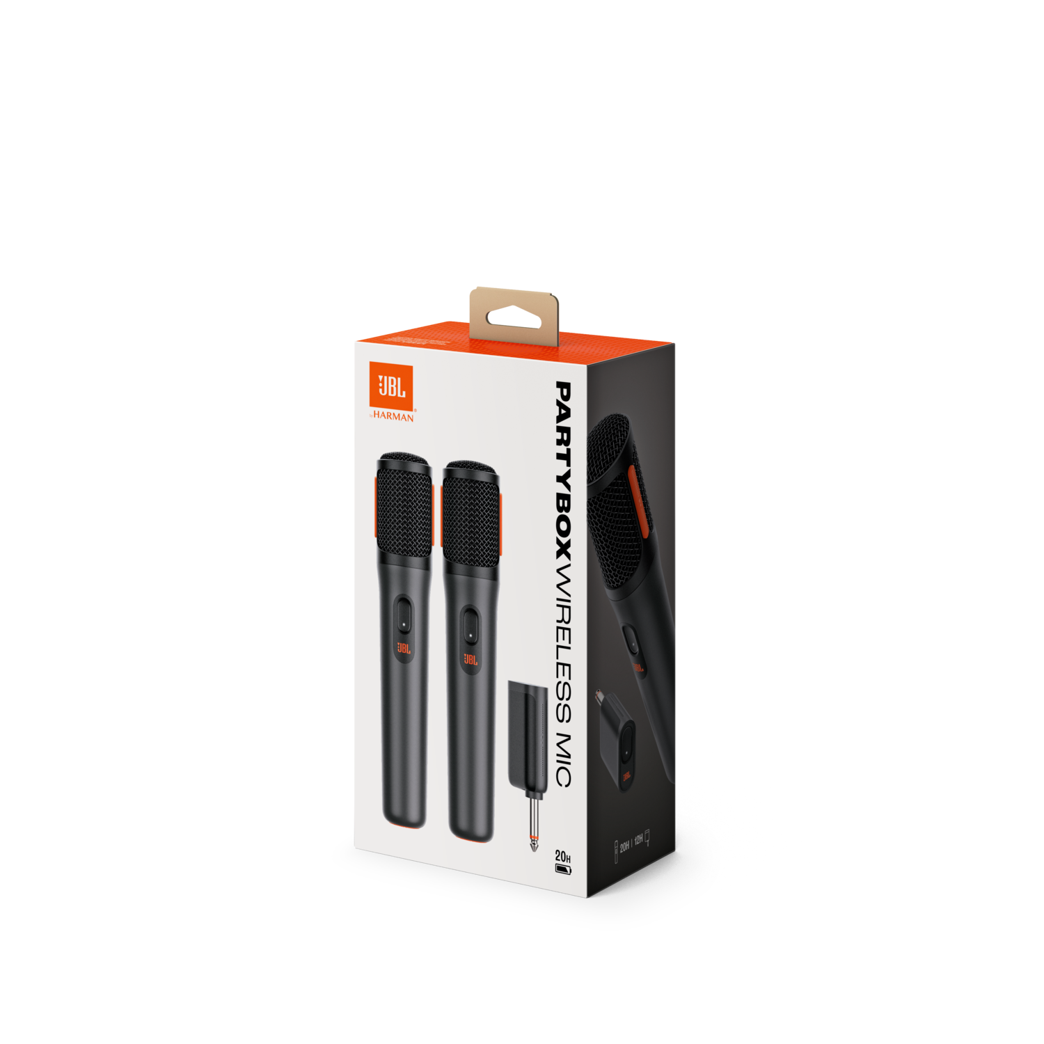 A JBL PartyBox wireless mic box with mics.