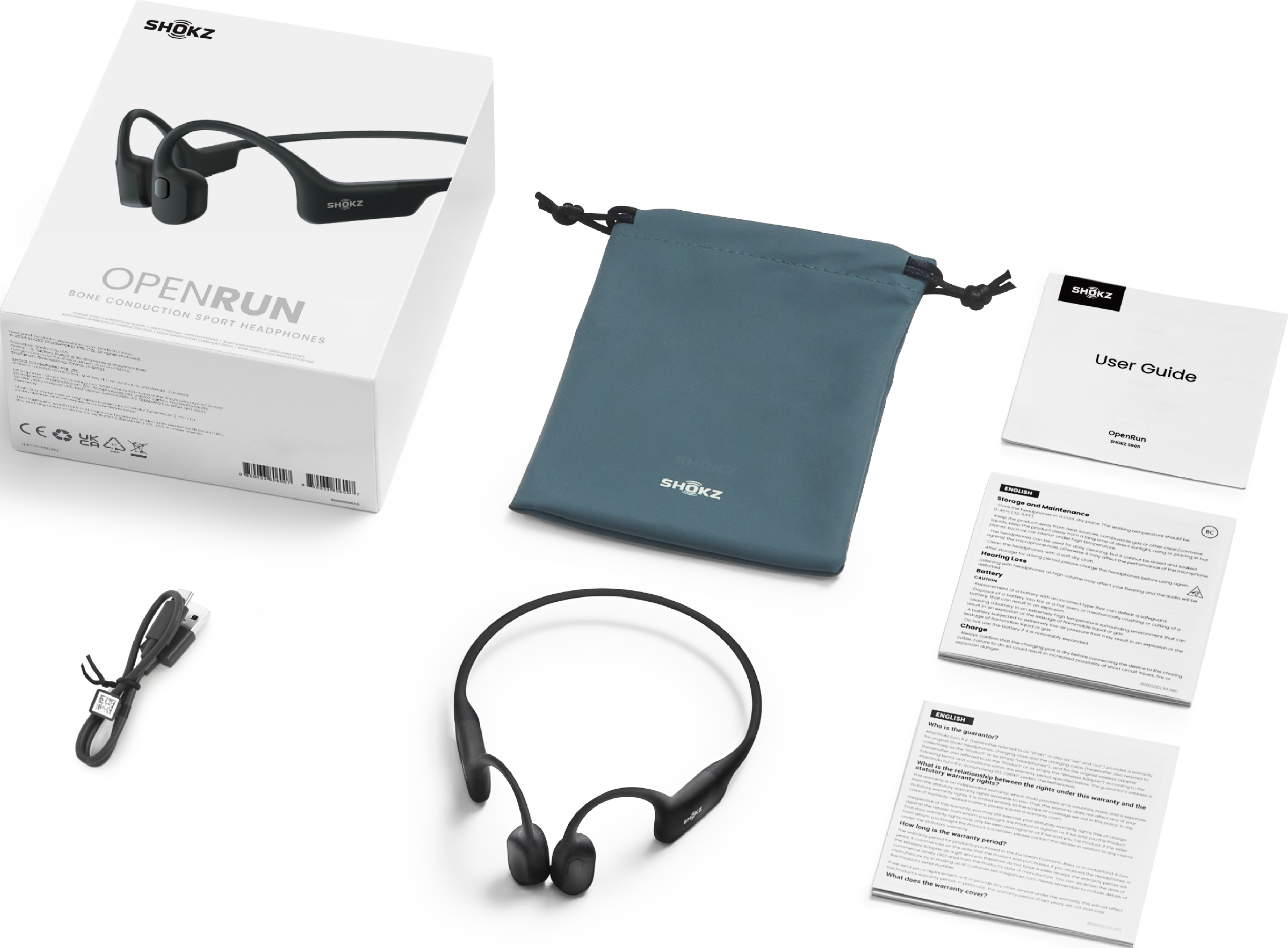 Cuffie a conduzione ossea OpenRun e accessori.