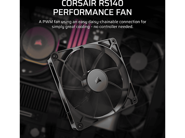 CORSAIR RS140 CPU Kühler, 140mm, PWM, Schwarz; Lüfter — Foto 5 von 5