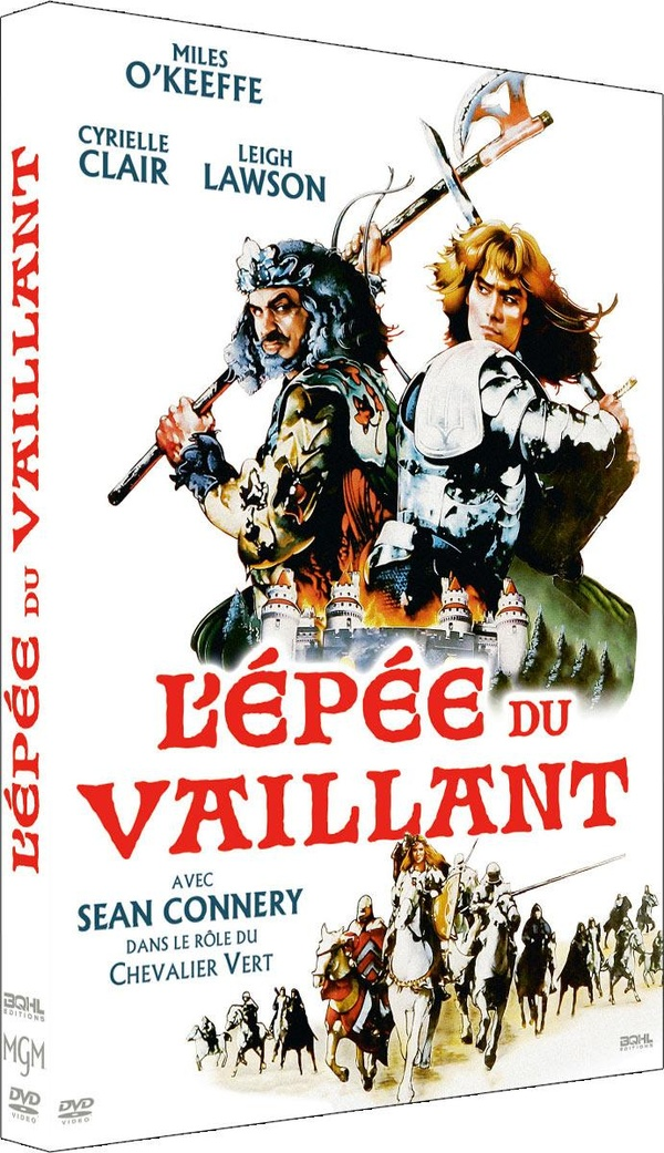 Couverture du film 'L'Épée du Vaillant', avec des acteurs et une scène de château.