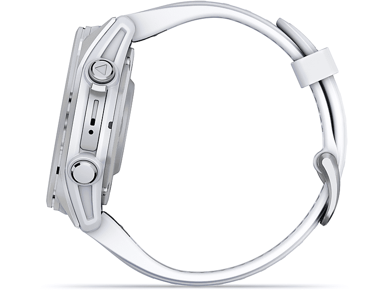 GARMIN fenix® 8 - 43 mm AMOLED Smartwatch Edelstahl Silikon, 20 mm, Steinweiß