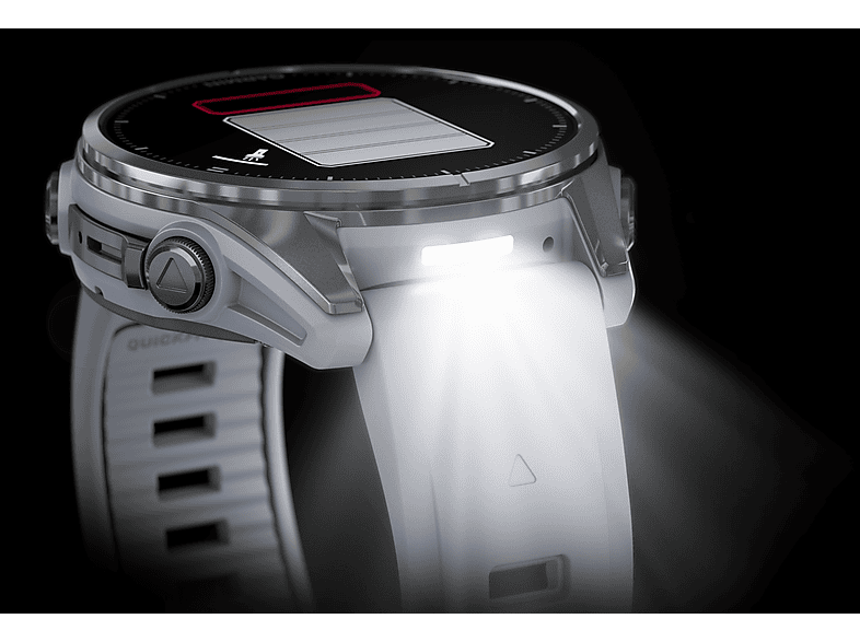 GARMIN fenix® 8 - 43 mm AMOLED Smartwatch Edelstahl Silikon, 20 mm, Steinweiß