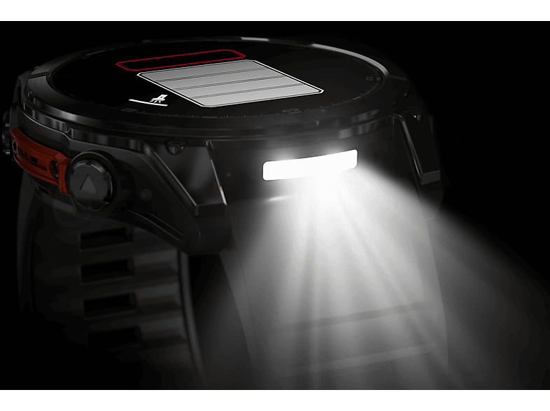 GARMIN fenix® 8 - 51 mm AMOLED Smartwatch Edelstahl Silikon, 26 mm, Schwarz