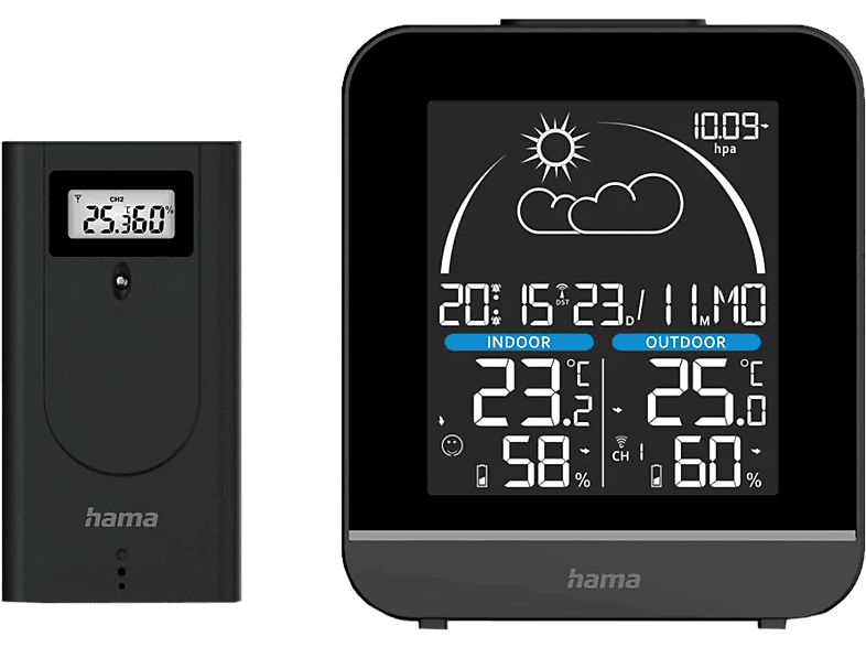 HAMA 00222218 La Gomera Wetterstation, Schwarz