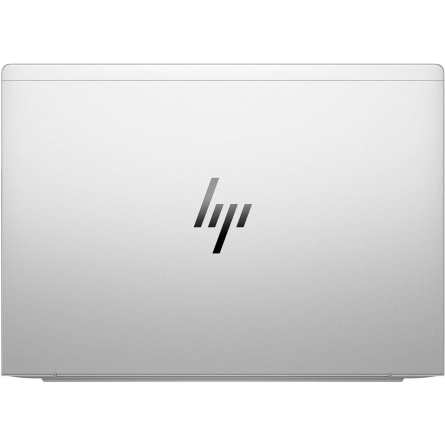 Een zilveren laptop gesloten, met het HP-logo zichtbaar op het deksel.