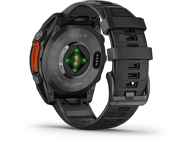 Thumbnail - GARMIN fenix® 8 - 47 mm AMOLED Smartwatch Edelstahl Silikon, 22 mm, Schwarz