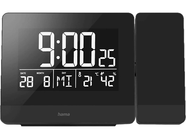 HAMA 186332 Plus Charge Projektionswecker, Schwarz