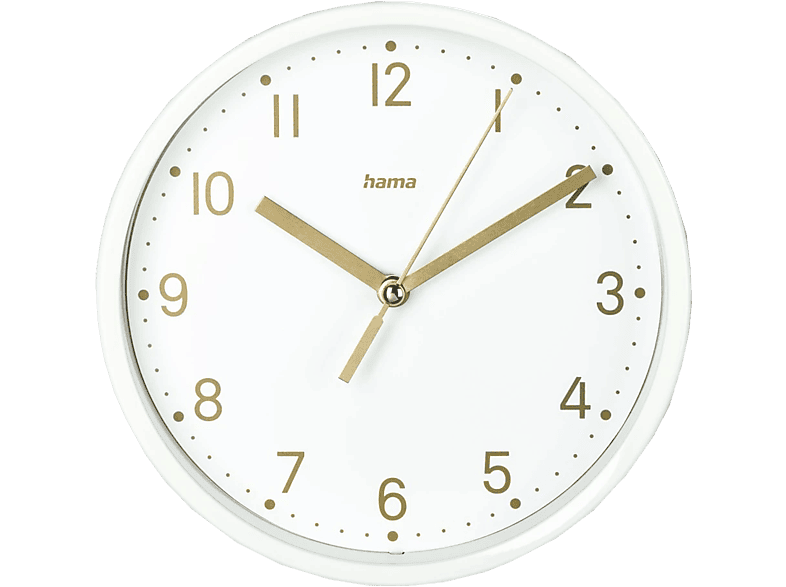 HAMA 185869 Tischuhr Madeira, Weiss / Gold