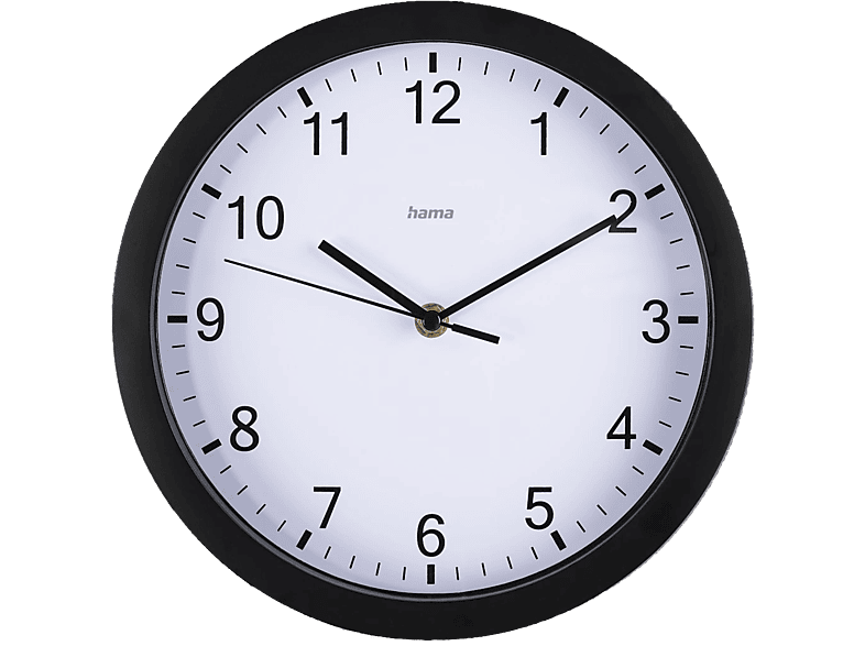 HAMA 185865 Wanduhr Elba, Schwarz / Weiss
