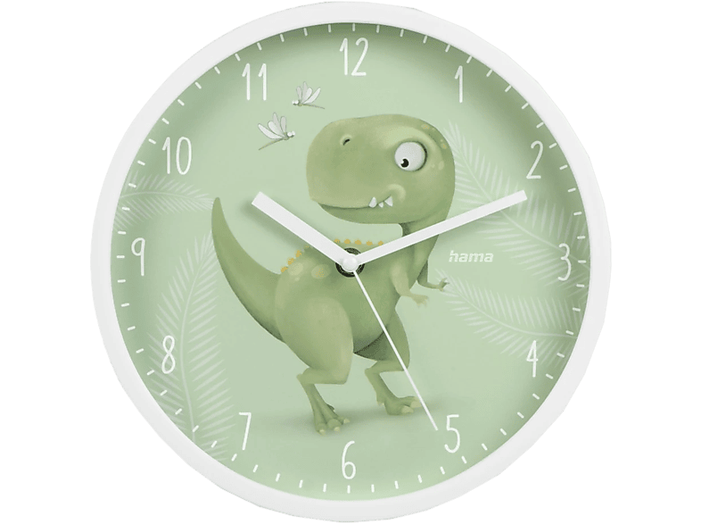 HAMA 185897 Cebu Kinder-Wanduhr, Weiss / Grün