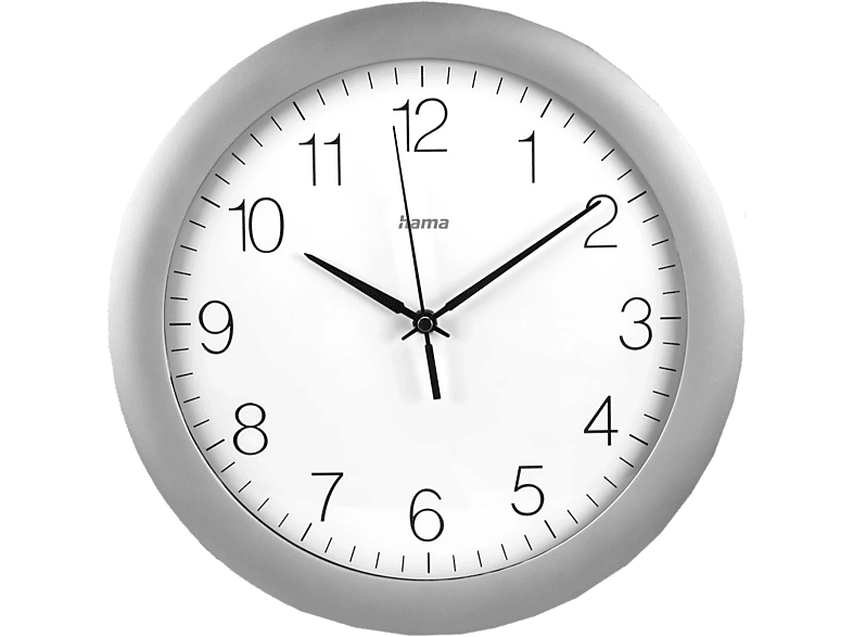 HAMA 185872 Wanduhr Teneriffa, Silber / Weiss
