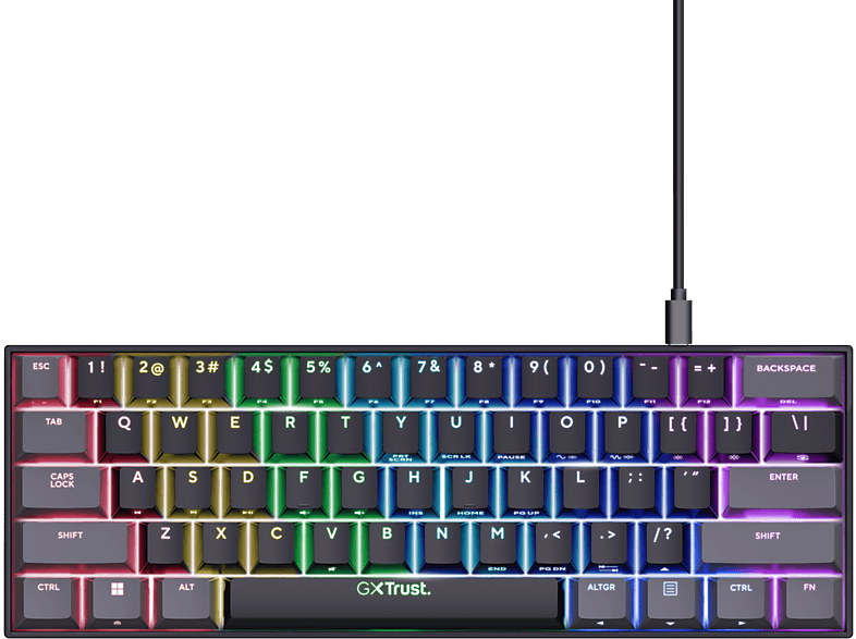 Trust Gaming Toetsenbord Mini Gxt867 Acira Rgb Verlichting Azerty Zwart (24882)