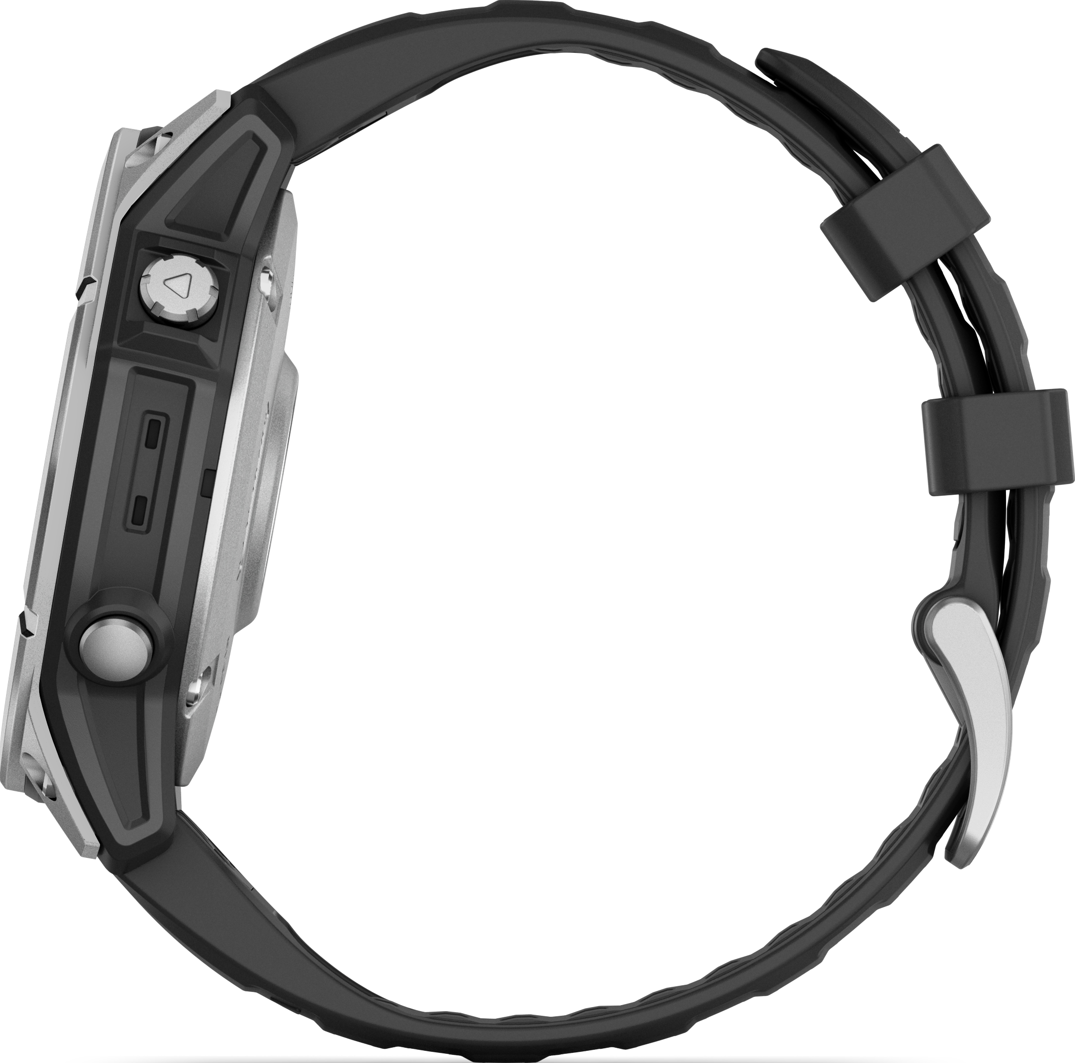 GARMIN fēnix E (47 mm) Multisport-Smartwatch Faserverstärktes Polymer mit Metallgehäuse hinten Silikon, 125 - 208 mm, Schwarz/Silber