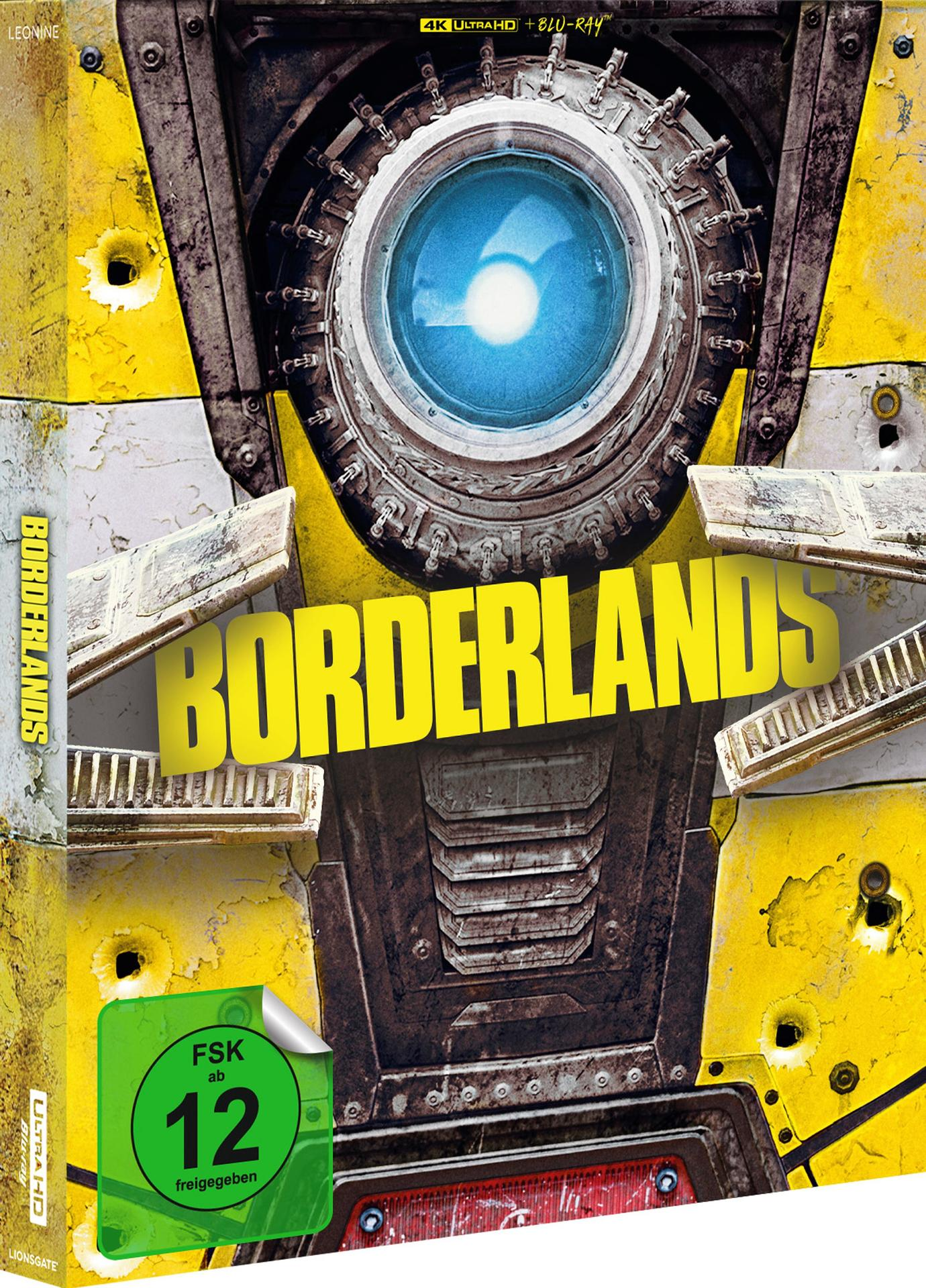 Box-Art für das Spiel Borderlands mit dem Gesicht eines Roboters.
