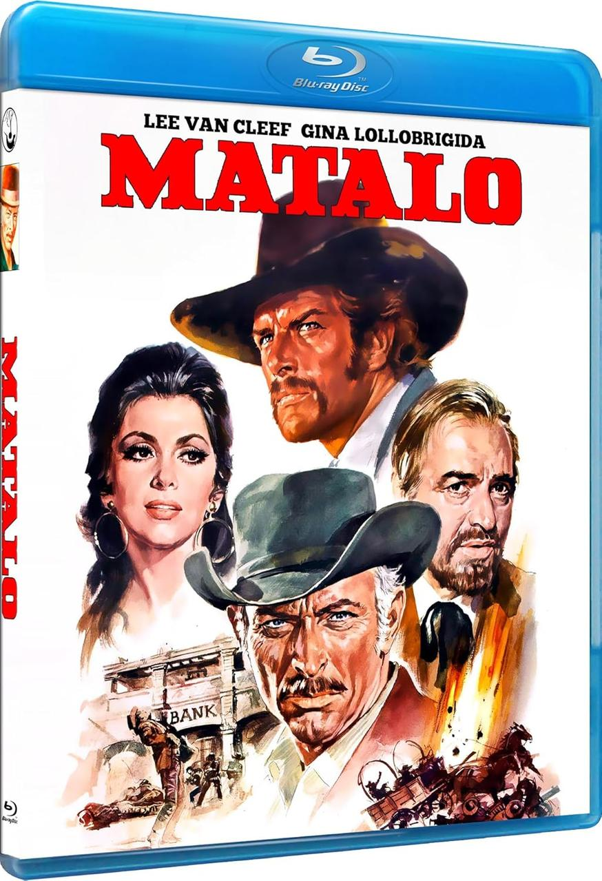 Eine Blu-ray-Hülle für den Film 'Matalo' mit Schauspielern in einem Western-Thema. Es ist ein Filmcover.