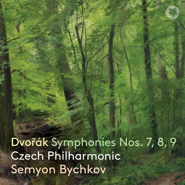 Albumcover. Waldszene. Text: Dvorak Symphonien Nr. 7, 8, 9, Tschechische Philharmonie.