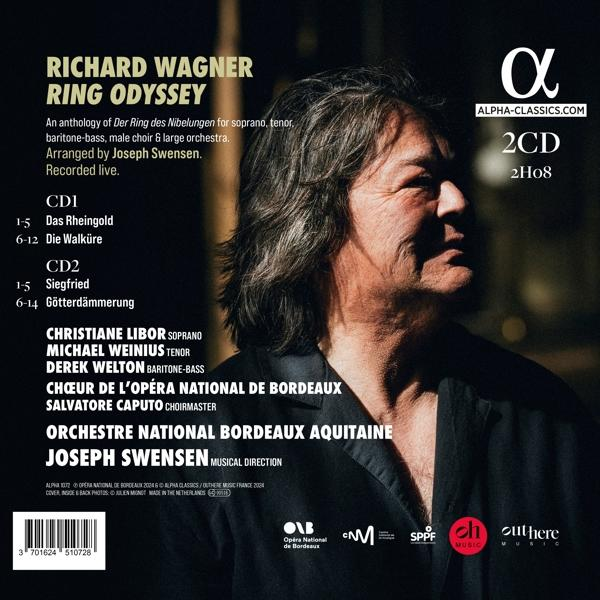Richard Wagner Ring Odyssey 2CD Cover mit Mann und Text.