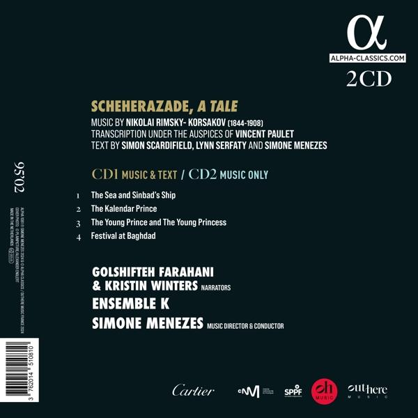 Rückseite eines CD-Covers mit Text in mehreren Sprachen und Logo.