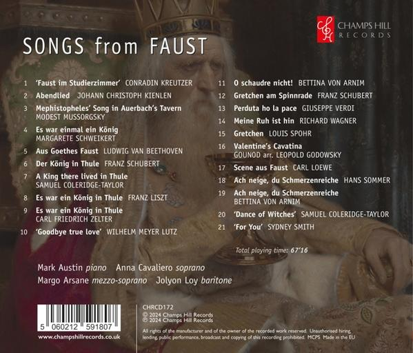 Rückseite eines CD-Covers mit Songtiteln und Namen. Ein Porträt eines alten Mannes ist in der Mitte.