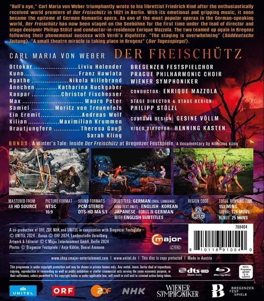 DVD-Rückseite mit Text über Oper. Bild einer Bühnenszene. Farbenfroh und textlastig.