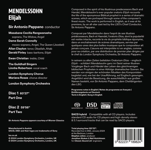 Text vom Cover einer Musikaufnahme mit dem dazugehörigen Booklet.