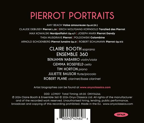 Ein Albumcover mit dem Titel 'Pierrot Portraits' und einer Namensliste.