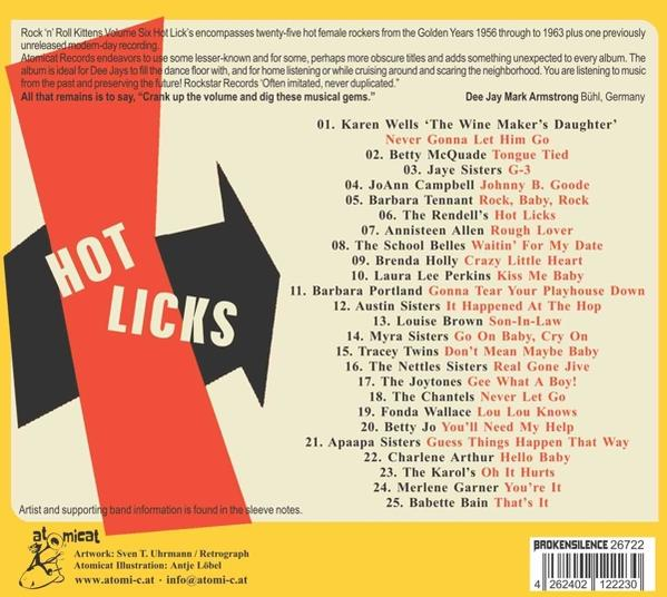 CD-Cover mit buntem Text, Songliste, Credits und Logo.