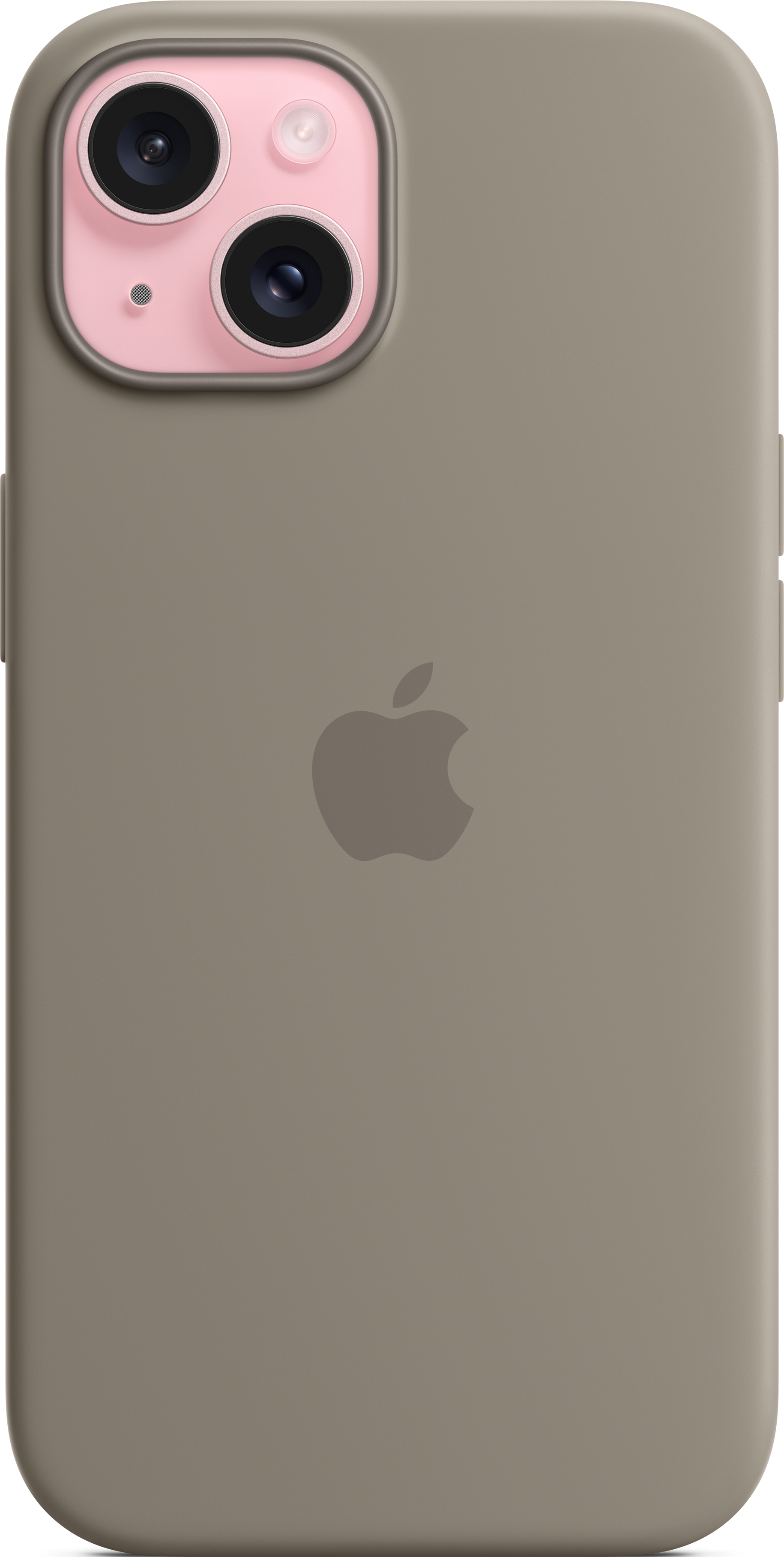 APPLE Étui en silicone avec MagSafe, Manches, Apple, iPhone 15, Brun argile