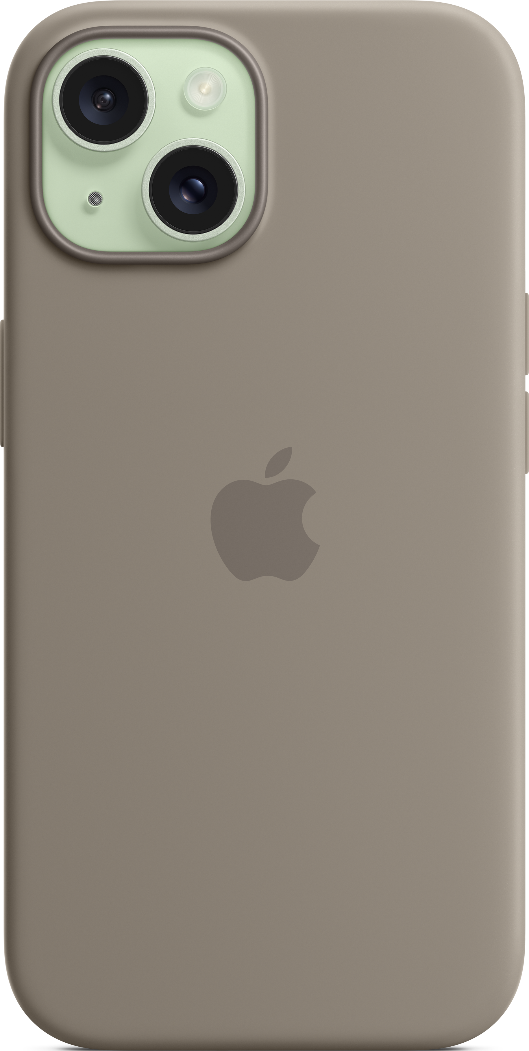 APPLE Étui en silicone avec MagSafe, Manches, Apple, iPhone 15, Brun argile