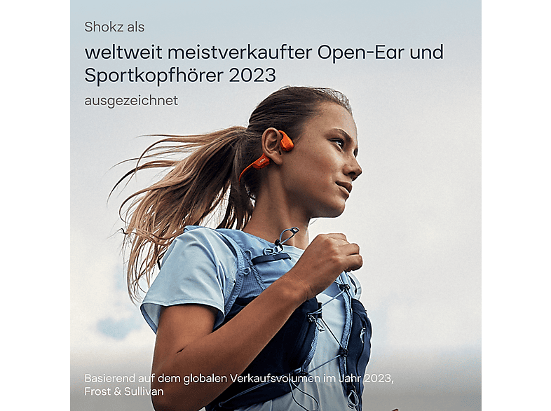 Shokz OpenRun Pro 2, Open-ear Bluetooth Kopfhörer, Orange — Foto 3 von 5