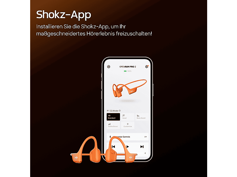 Shokz OpenRun Pro 2, Open-ear Bluetooth Kopfhörer, Orange — Foto 5 von 5