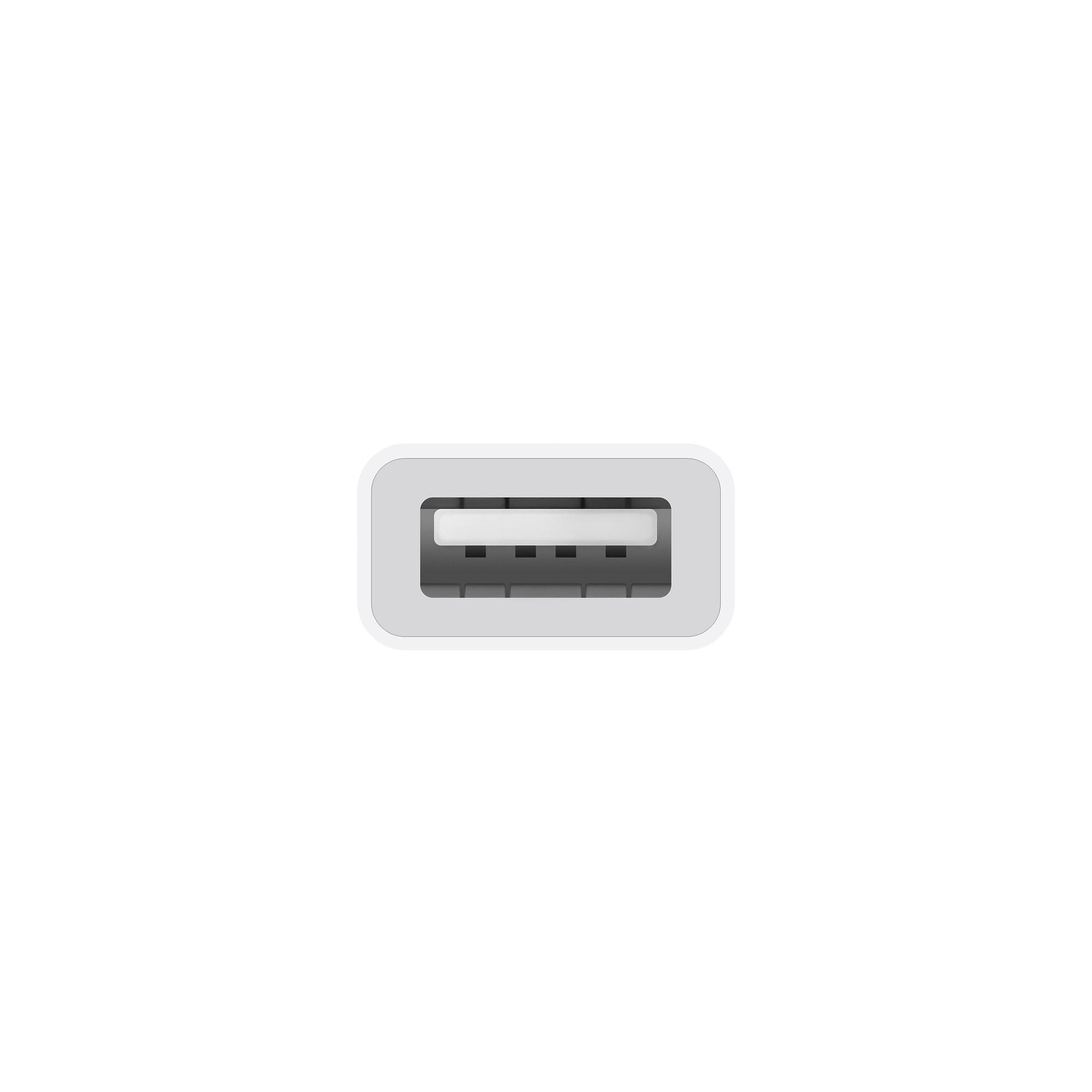Nahaufnahme eines weißen USB-Anschlusses mit rechteckiger Öffnung und sichtbaren internen Anschlüssen.