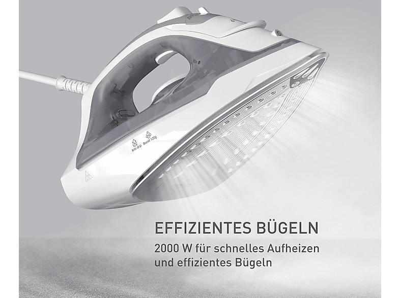 Tefal FV2C43 Virtuo 30 Dampfbügeleisen (2000 Watt, Grau) — Foto 5 von 5