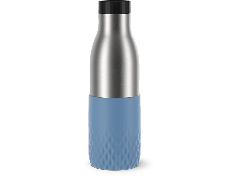 Botella - Tefal Bludrop N3110710, O,5 l, Acero Inox, Bebidas calientes 12hs, frías 24hs, Quick Press, Azul