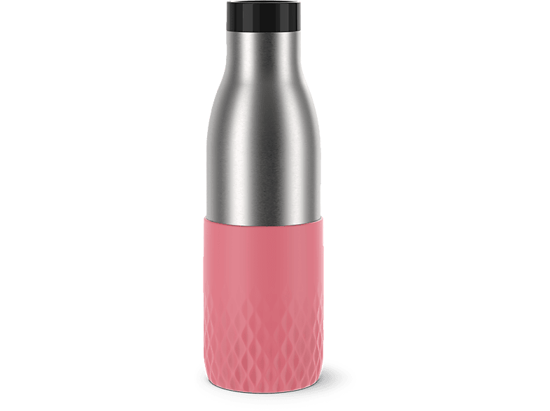 Botella - Tefal Bludrop N3110810, O,5 L, Acero Inox, Bebidas calientes 12hs, frías 24hs, Quick Press, Rosa