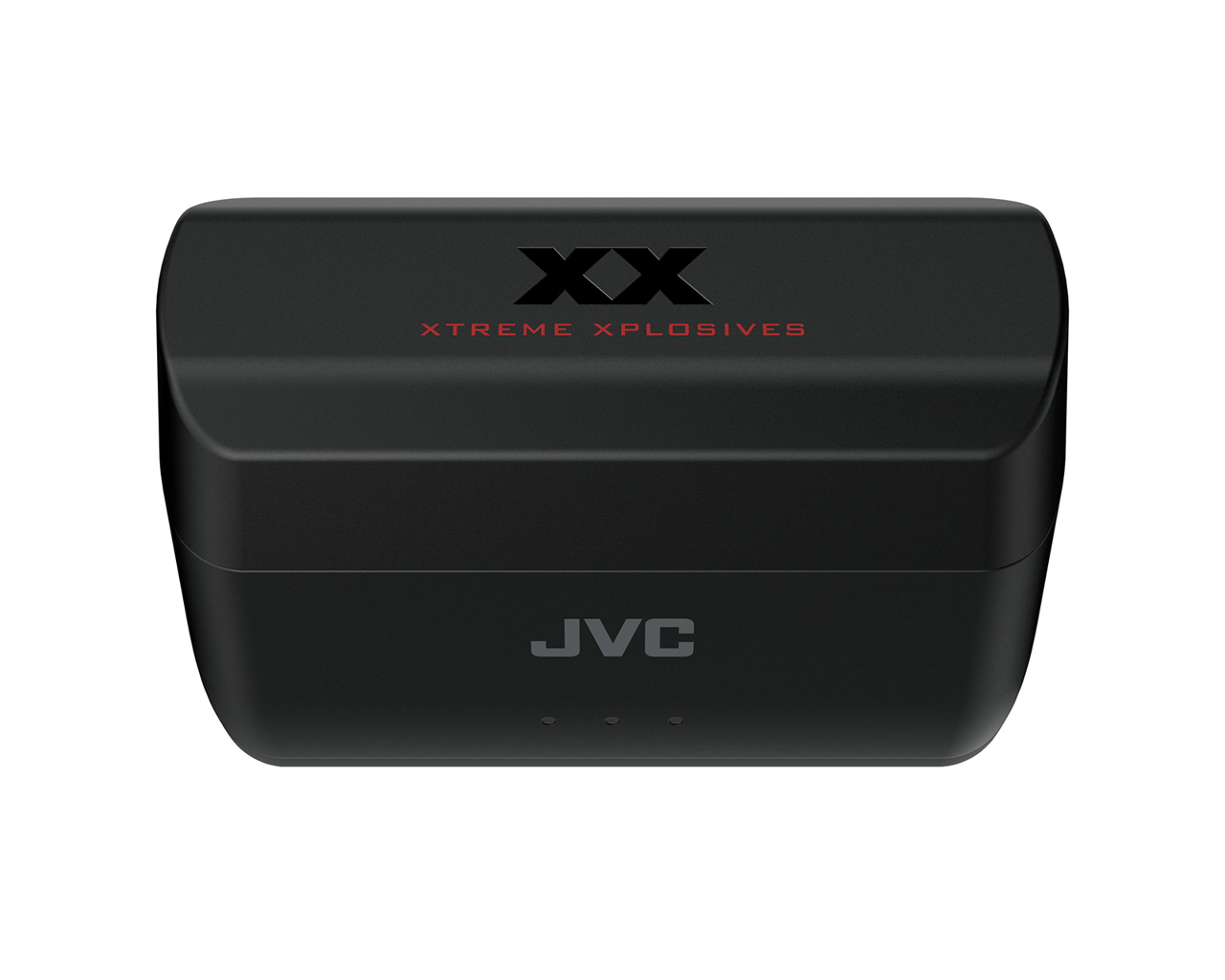 Caja de altavoz JVC XX Xtreme Xplosives negra con tres luces indicadoras.